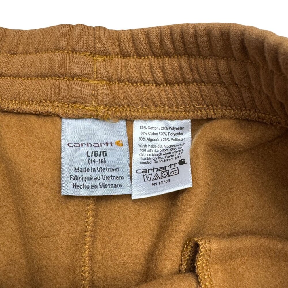 Carhartt Youth Fleece Logo Jogger Sweatpants Brown, Size L (14-16) - Picture 6 of 10